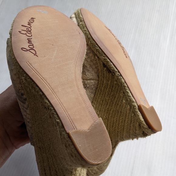 SAM EDELMAN Arianna snakeskin embossed espadrille wedge sandals - Picture 4 of 10
